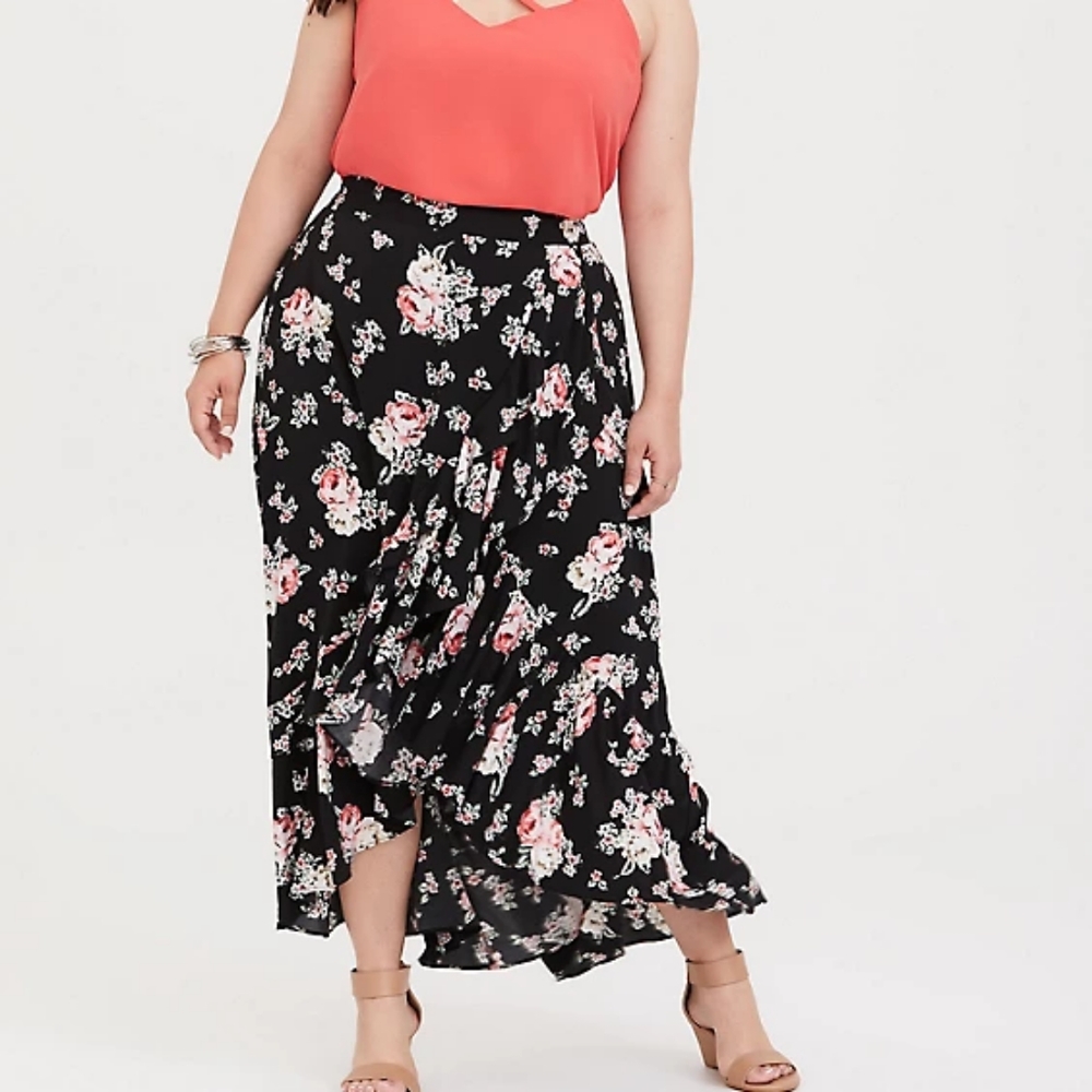 Torrid High-Low Floral Skirt